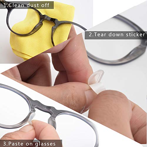 1.0mm Eyeglass Nose Pads 20 Pairs Stick On Anti-Slip Nose Pads for Glasses | 1mm Thin, Non Slip silicone Nose Pads for Eyeglasses Sunglasses Super Sticky 3M Adhesive (20-Clear) - color: Clear