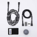 Jump Rope Kit for Beginners – 2-in-1 Segmented & Speed Rope with Resistance Band, Massage Ball & Grip Tape – Adjustable Skipping Rope Set for Women, Men & Kids - color: Black/Grey