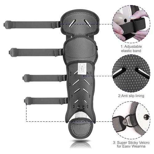 Baseball Softball Catcher Leg Guards Shin Guards for Youth Adult - size: 12"-Youth White