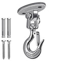 SELEWARE Heavy Duty Ceiling Swing Hanger with Safety Hook - Stainless Steel 360° Swivel Mount for Aerial Yoga, Porch Swing, Hammock Chair, Punching Bag, Tire Swing, 1000 LB Capacity - color: Silver Swing Hanger Hook