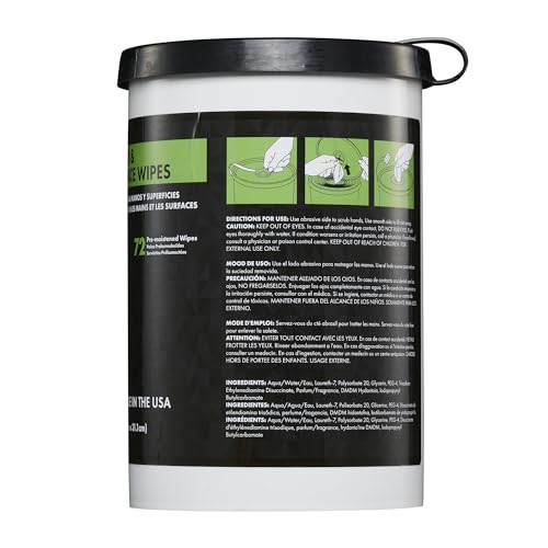 NatureGrit Hand & Surface Wipes: Mechanic Cleaning & Degreaser Sheets, Grime Removal, Hand Cleaner Towels for Mechanics, Workshop Use (Box of 6 canisters, 72ct/canister)