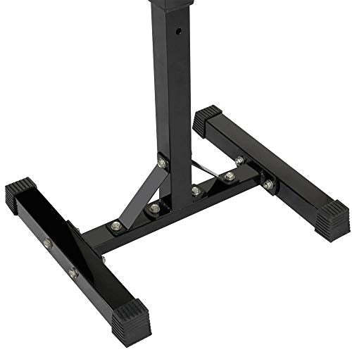 Yaheetech Adjustable Squat Rack Pair, Barbell Bench Press Stands, Home Gym | Sturdy steel stands support up to 550 lb, adjust in height with safety spotter arms, and save space in your home gym setup.