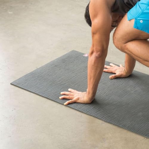 Manduka eKO Yoga Mat - Natural Rubber | Eco-Friendly | Soft Textured Surface| Natural Next-to-Skin Feel - color: Midnight, size: 79" x 24"