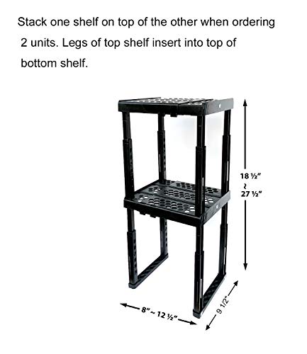 Locker Organizer Shelf， Adjustable Width and Height, Ideal Locker for School, Office, and Gym Lockers (Black) - color: Black