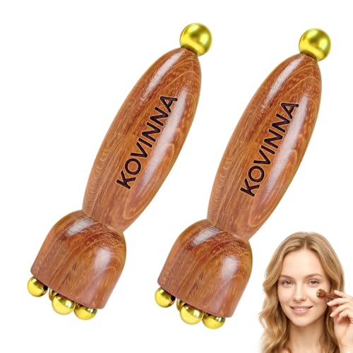 Brass Facial Massage Tool, Eye Massage Stick for Under Eye Gua Sha, Reduces Puffiness, Crow’s Feet & Dark Circles, Traditional Chinese Acupressure Tool, Set of 2 - size: Regular
