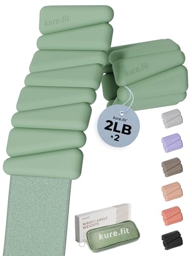 Pilates Weight | Wrist & Ankle Weights for Women | Weighted Bangles | 1LB/ 2LB Each (Set of 2) - color: Sage, size: 2 LB