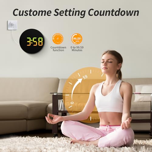 Maxstar Led Digital Wall Clock with Timer, Seconds, Temperature, Date, DST, Nightlight, RGB Color, Alarm Clock, 5-Level Display Brightness, Digital Clock Timer for Classroom, Bedroom, Garage, Gym - color: Multicolor
