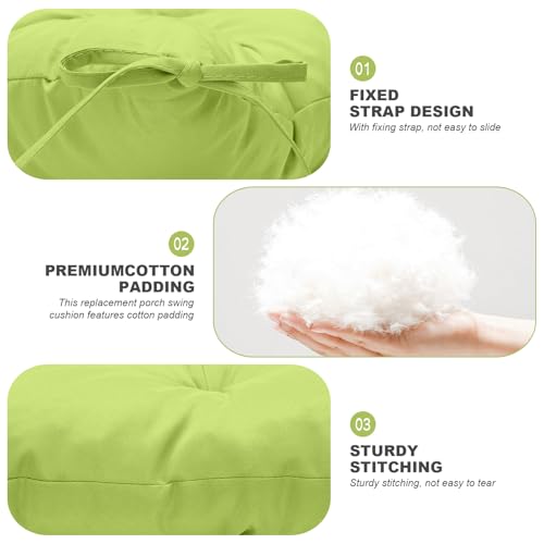 Porch Swing Cushions,Outdoor Cushions 3 Seater Replacement with Backrest, Waterproof Thickened Bench Cushion with Ties for Porch, Patio,Outdoor, Backyard and Garden (Grass Green 47 * 40 in) - color: Grass Green, size: 47x 40 inches