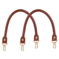 AUEAR, 15.7 Inches Replacement Handles Purses Straps Brown Handbag Strap Replacement for Small Handmade Straw Bag (Style A, 2 Pack) with Gold Metal Lobster Buckles - color: Brown