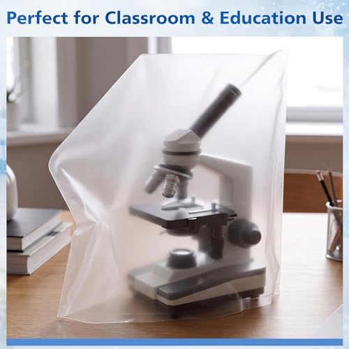 Wonderjune 2 Pack Thick Plastic Microscope Dust Cover, Full Sealed Waterproof Protective Case 22 x 13 x 21 in, Fit Full Size Standard Microscopes