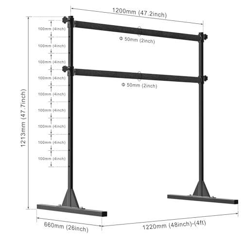 SELEWARE Height Adjustable Ballet Barre Freestanding Ballet Bar Heavy Duty Dance Bar Support Barre Movements Body Stretch Pull-ups, Sturdy Construction Never Fall Apart, Anti-Slip - color: 4 FT (Steel Crossbar with Fabric Cover, Black)