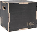 Signature Fitness 16" x 14" x 12" Non-Slip Wooden Plyo Box Jump Exercise Platform, Plyometric Workout Equipment for Home Gym, Training Step Box, Gray - size: 12x14x16"