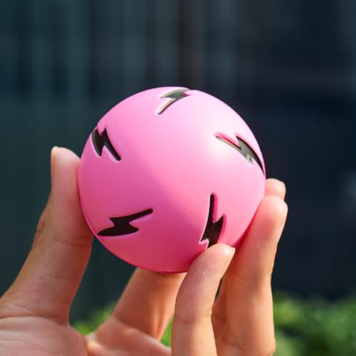 Super High Bouncing Ball for Kids, 3-Pack Extreme Bounce Balls, Lightning Pattern Sensory Toy, Reaction Training Ball for Outdoor Play, Party Favors (Yellow, Pink, Blue) - color: Pink