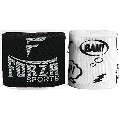 Forza Sports 180" Mexican Style Boxing and MMA Handwraps - color: Comic Book White