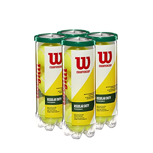 WILSON Championship Tennis Balls - size: 4 Can Pack (12 Balls), style: Regular Duty