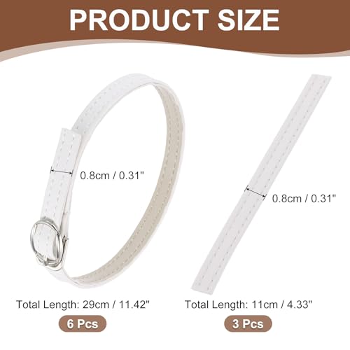 uxcell Replacement Ankle Strap for Heels Detachable Shoe Straps PU Leather Shoe Band - color: Matte White