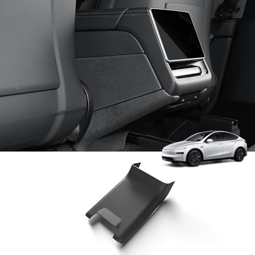 LUCKEASY Rear Console Anti-kick Pad for Tesla Model Y Juniper 2025 2026 | Juniper Accessories, Premium & Performance/Model 3 Highland 2024-2025, Not Fit Standard, TPE Rear Exhaust Protector, Black - size: Rear Anti-kick Pad 1P