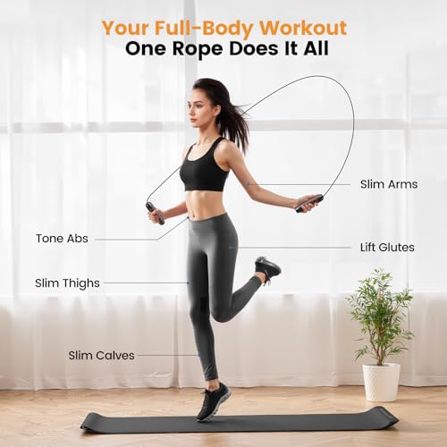 Jump Rope,Tangle-Free Rapid Speed Jump Rope with Ball Bearings for Men,Women and Kids,Adjustable Steel Skipping Rope with Ergonomic Foam Handles,A Ideal Equipment and Accessories for Workout,Fitness,Exercise,Home Gym,Slim Body - color: Black+Red