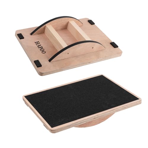 Wooden Wobble Board for Adults - Anti-Slip Balance Board for Stand-Desk Core Strength Therapy - color: Basics