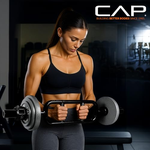 CAP 2-Inch Olympic Triceps Bar, Black, 200lb Capacity | Neutral-grip triceps bar, Olympic plate loading, Triceps extensions, Hammer curls and upper-body training