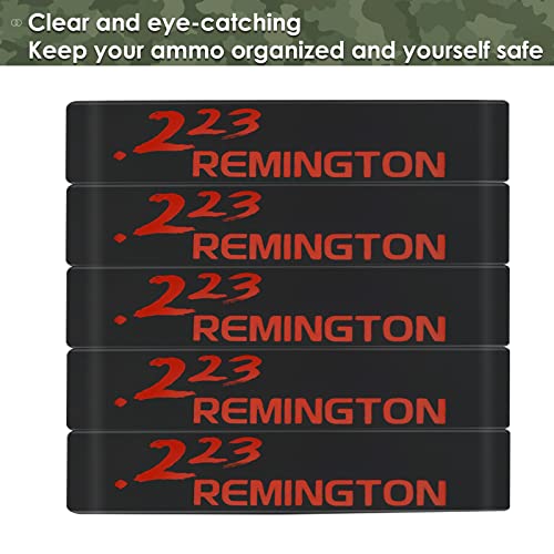 Aolamegs 5/10 Pack Magazine Bands - 5.56 Nato, 300 Blackout, 300 Subsonic, .223 Remington, .308 Winchester, 7.62x39 Magazine Marking Band, Durable Silicone Ammo Caliber Bands for Magazine Identification (2 Colors) - color: 223rem-blackred(10pcs)