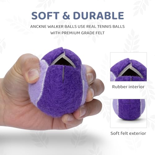 ANCKNE Walker Tennis Balls Precut Tennis Balls for Walkers 4PCS Walkers Legs Universal Precut Glide Balls, Heavy Duty Long Lasting Felt Pad Glide Coverings for Furniture Legs and Floor Protection - color: Light/Deep Purple