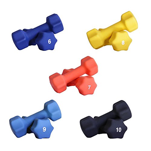 Neoprene Dumbbell Set, 12 Pairs | With Rack