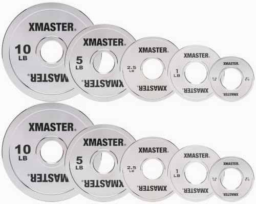 XMASTER FITNESS Chrome Steel Change Plates - size: 38LB Set - 1 Pair of each