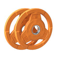 Color Coded 2-Inch Rubber Coated Olympic Grip Plate for Barbell,Solid Cast Iron Weight Plates for Strength Training, Weightlifting, Home Gym, 2.5/5/10/15/25/35/45 LB, Single and Pair - color: 10LB-PAIR