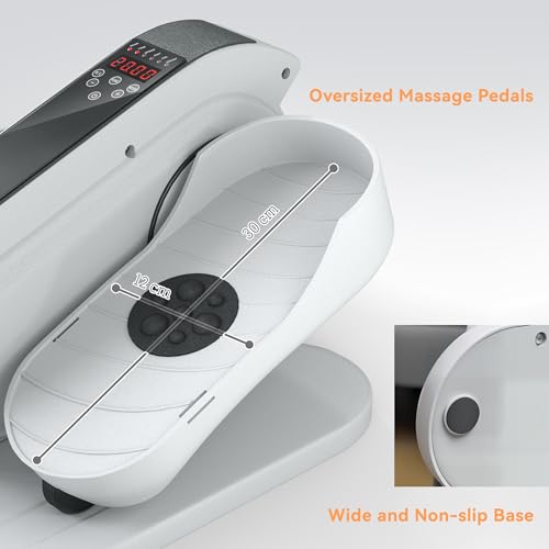 Soozier Under Desk Elliptical Machine for Seniors with Manual & Auto Mode | Electric Ellipse Leg Exerciser while Sitting, Massage Pedal, Remote Control, 10 Adjustable Speeds, Quiet, Portable