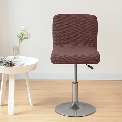 HFCNMY Bar Stool Covers with Backs,4 Pack Stretch Bar Stool Chair Covers,Jacquard Bar Stool Covers,Washable Bar Chair Covers Swivel Barstool Covers Slipcovers with Back for Low Short Back Chair,Coffee - color: Coffee