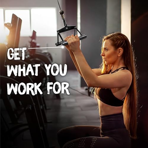 Yes4All Cable Machine Attachment, Double D Handle & Tricep Rope Cable Attachment, Weight Machine Accessories Load 880 LB for Home Gym - color: Black