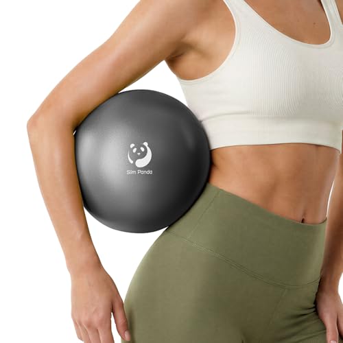 Slim Panda Pilates Ball, 9 Inch Small Exercise Ball, Anti Burst Mini Yoga Ball for Stability, Workout, Barre, Core Strength, Physical Therapy, Balance, Stretching - color: Black