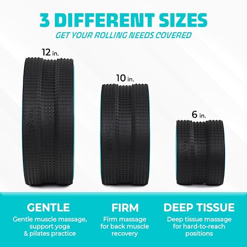 Yes4All Yoga Wheel Roller, 500 lb Capacity Back Cracker Roller for Comfort HIPS & Neck, Available in 6”/10”/12” Sizes - color: Black - Mint, style: 12" - Gentle