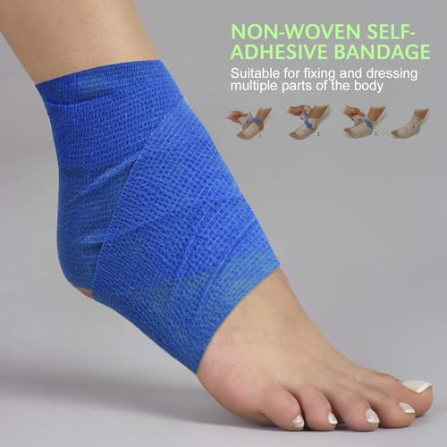 Sensi Wrap Grip Cover Sports Self Bandage Rolls 2-inch x 5-Yards 24pcs (Navy Seals) - color: Navy Seals