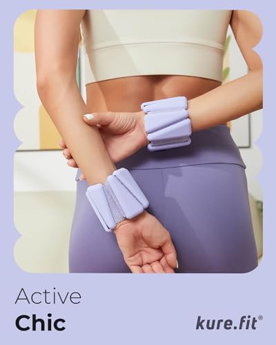 Pilates Weight | Wrist & Ankle Weights for Women | Weighted Bangles | 1LB/ 2LB Each (Set of 2) - color: Lilac, size: 1 LB