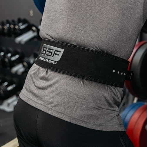 SERIOUS STEEL FITNESS Leather Weight Lifting Belt | Powerlifting, Weightlifting & Exercise Belt | 4" Wide & 10mm Thick - color: Lever Belt, size: 2X-Large