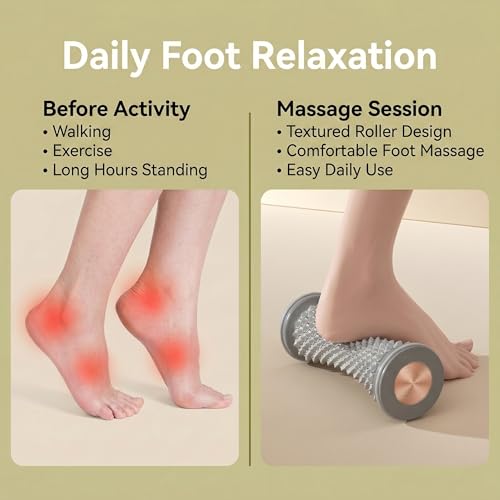 Foot Massage Roller for Plantar Fasciitis, Portable Muscle Roller for Recovery