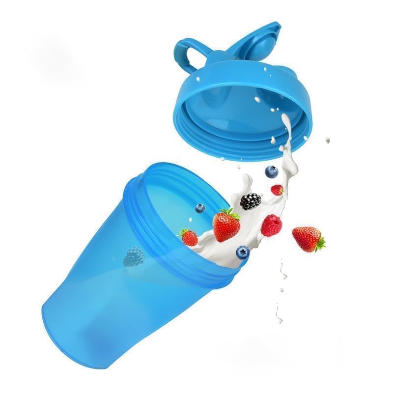 A Pure Pacific Blue 12Oz 400ml Made of PP5 | Small, Measurement Marks, Stainless Whisk Blender Mixer Ball, BPA Free, -4~248 Ã‚°F, Perfect for Nutrition, Protein, Keto, Juice Powder Shaking