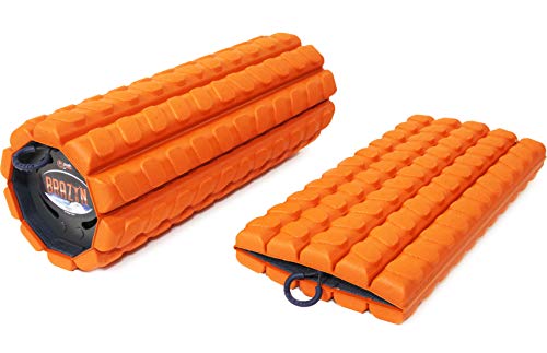 Brazyn Morph Foam Roller: Collapsible Travel Foam Roller for Back Pain Relief, Workout Muscle Recovery, Back Massager, Deep Tissue Leg Massage, Back Cracker (Sunset Orange, Deep Tissue) - color: Sunset Orange, size: Deep Tissue