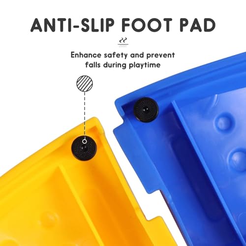 MOCUTEEN Kids Balance Beam Toddler Stepping Stones Max Load 220LBS 4 PCS Non-Slip Textured Surface & Rubber Pads Bottom Promote Agility Coordination Five Star Pattern - color: 4 Straight