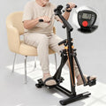 Arm and Leg Pedal Exerciser for Seniors - Seated Pedal Exerciser with Leg Swing Exercise, Arm Rope Pull Exercise&Foot Massage, Stroke Recovery Pedal Exercise Equipment for Elderly, with Digital Display