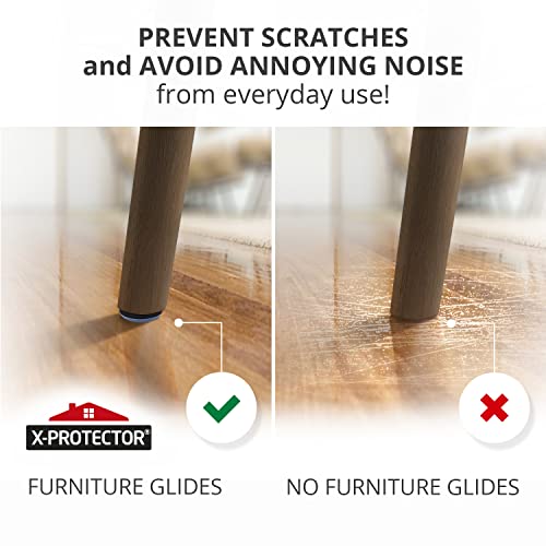 Chair Glides X-PROTECTOR – 1.5" Furniture Glides 16 pcs – Best Nail on Furniture Sliders – Premium Chair Leg Floor Protectors – Slide Effortlessly with Chair Leg Pads that Protects Your Floor! - size: 1.5" 16 PCS Grey