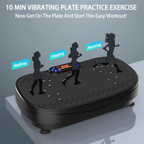 Vibration Plate Exercise Machine,Vibrating Plate for Lymphatic Drainage,Shake Plate for Weight Loss,Full Body Vibration Platform Machines for Women Men Exercise - color: Black