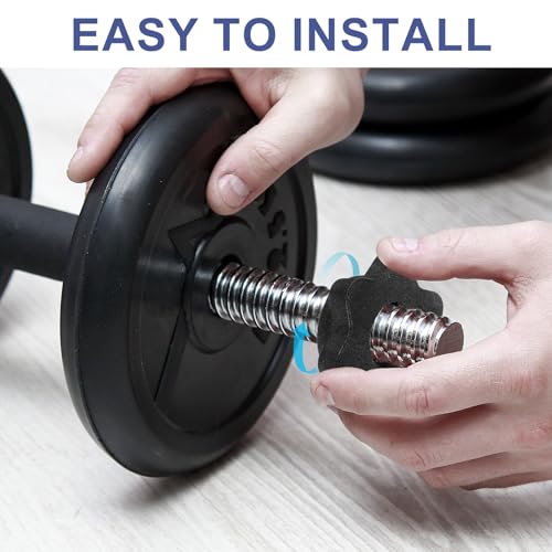 Dumbbell Collars, Barbell Spin Lock Hex Nuts Anti Slip Weight Lifting Clip Plastic - color: Black
