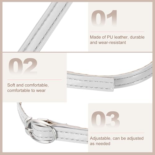 uxcell Replacement Ankle Strap for Heels Detachable Shoe Straps PU Leather Shoe Band - color: Piano Light Gray