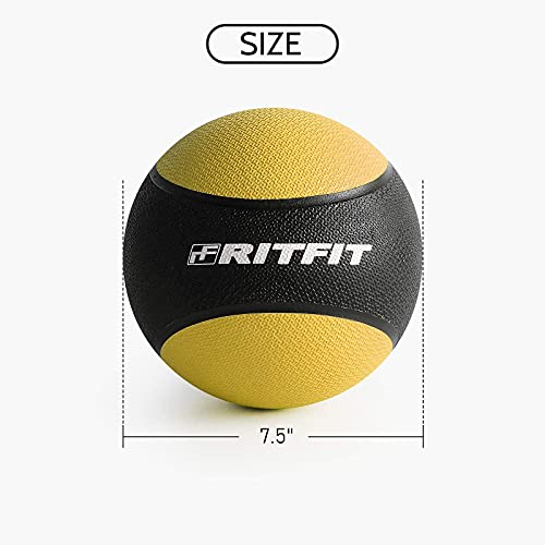RitFit Weighted Medicine Ball - Non-Slip Rubber Shell & Dual Texture Grip - Workout Exercise Ball for Core Strength, Balance Training, Coordination Fitness - Multiple Weights & Colors - size: 2lb