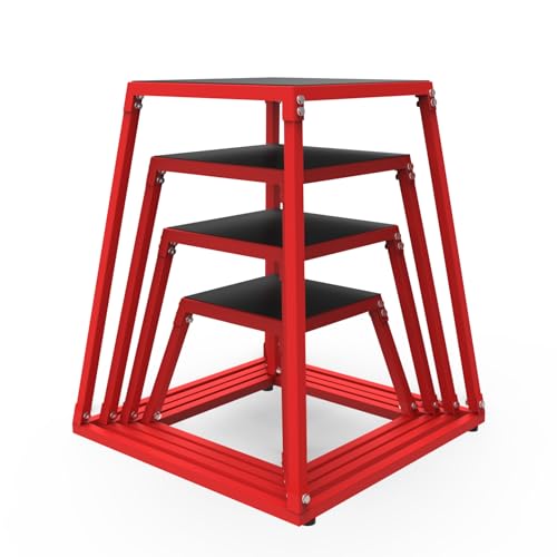 Hetoy Metal Plyo Jump Box for Home Gym, Steel Plyometric Training Box with Anti-Slip Top, Exercise Step Platform for Jump & Strength Training - size: 12/18/24/30 inch