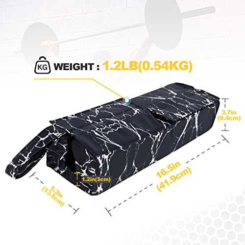 POWER GUIDANCE Square Hip Thrust Pad Barbell Squat Pad Protective Pad for Barbell Bench Press, Barbell Hip Thrusts, Weight Lifting, Squats, Lunges - Fit Standard and Olympic Bars - color: Black#Marbling