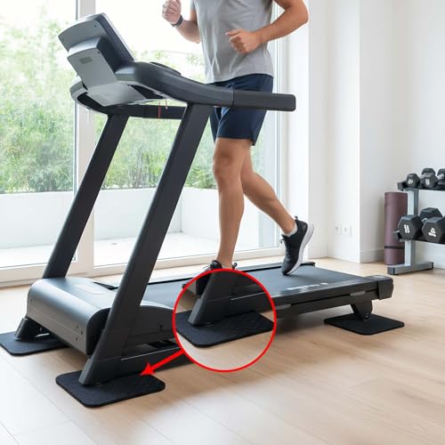 6PCS Treadmill Mat Pads, 4" x 4" x 0.2" Double-Sided Non-Slip Silicone Anti Vibration Pads for Floor Protection, Heavy Duty Exercise Equipment Mats for Treadmill (5MM - Square - 6PCS) - size: 5MM - Square - 6PCS